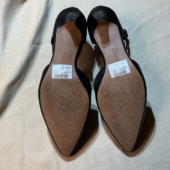 Clarks Black Ankle Strap Heels - Picture 5 of 5